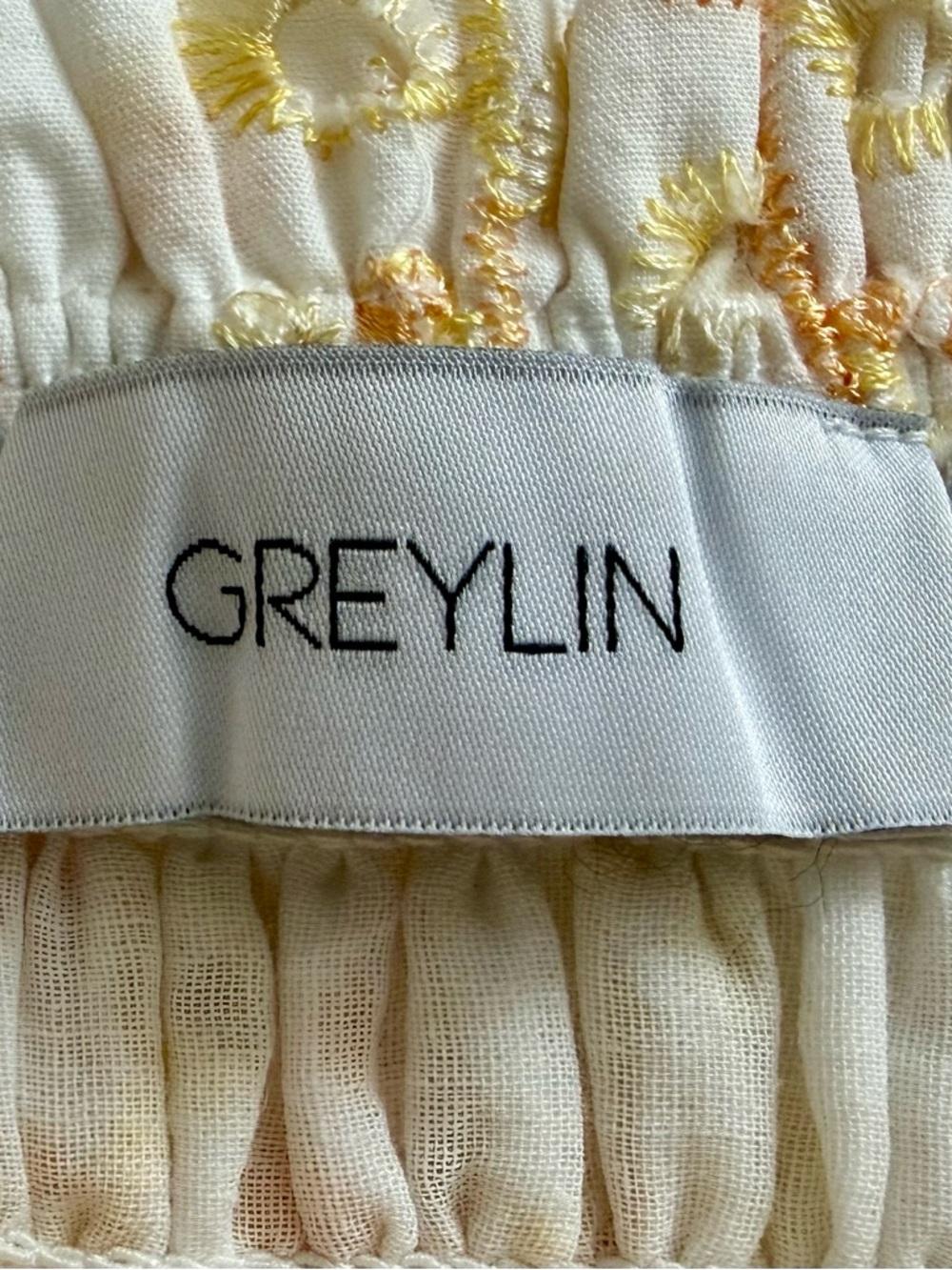 Adorable Greylin White Mini Dress with Yellow Eyelet Embroidery - Picture 4 of 5
